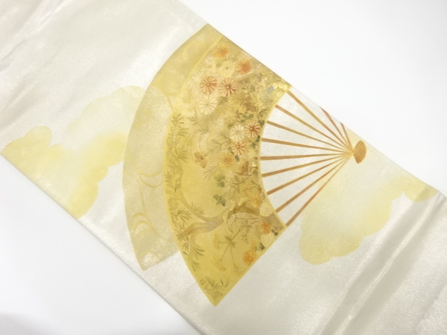 JAPANESE KIMONO / ANTIQUE FUKURO OBI / SILK / EMBROIDERY / AUTUMN FLOWERS